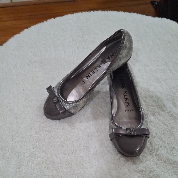 Anne Klein Silver Flats with Decorative Hardware - Picture 2 of 9